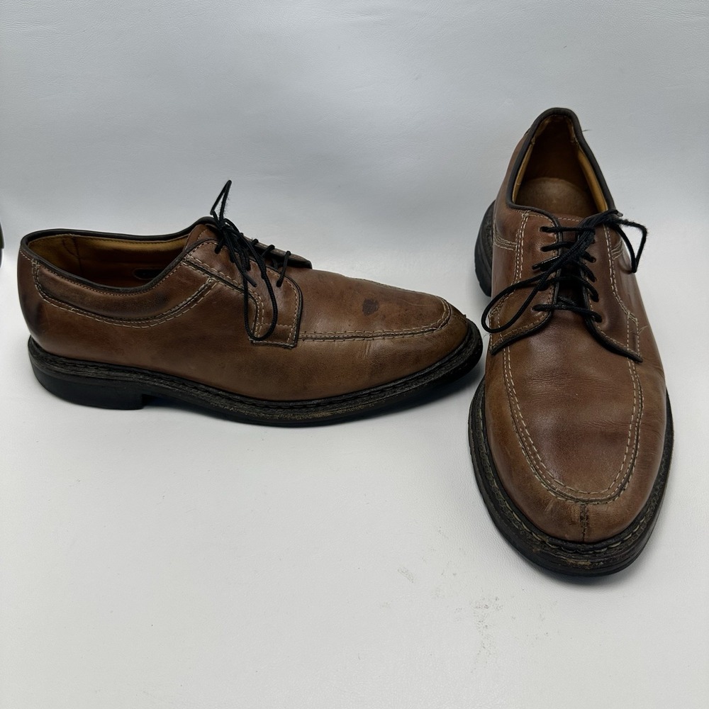 Allen Edmonds 1951 Wilbert Split Toe Brown Derby Dress Shoes‎ Men's 8 D Oxford
